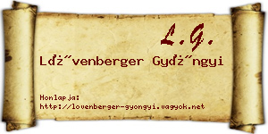 Lövenberger Gyöngyi névjegykártya